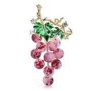 Spilla Da Donne Elegante Spille con uva di pietra for donne unisex a 2 colori bellissimi frutti piante spilla da ufficio for feste presenti(Purple)