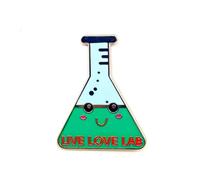 Spilla da laboratorio Live Love - Serie Fun - Spilla smaltata - Spilla placcata per abbigliamento, borse e cordini