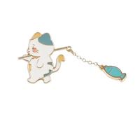 Spilla da pesca al gatto giocoso adorabile in lega con design leggero per bambini, 帽子をかぶってください