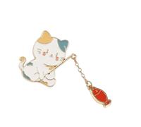 Spilla da pesca al gatto giocoso adorabile in lega con design leggero per bambini, 釣り
