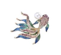 Spilla da pesca dorata sofisticata accattivante accessorio portatile per eventi a tema abiti eleganti abbigliamento casual spilla da sera, Misura unica, come descritto