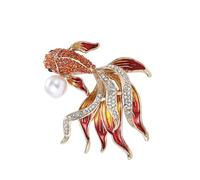 Spilla da pesca dorata sofisticata accattivante accessorio portatile per eventi a tema abiti eleganti abbigliamento casual spilla da sera, Misura unica, come descritto