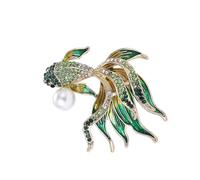 Spilla da pesca dorata sofisticata accattivante accessorio portatile per eventi a tema abiti eleganti abbigliamento casual spilla da sera, Misura unica, come descritto