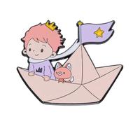 Spilla da spilla il piccolo principe con motivo pescatore e stella per risvolto e borsa, normale, Metallo non prezioso