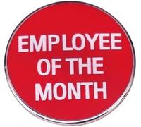 Spilla da spilla per dipendenti del mese, smalto rosso, per lavoro, ricompensa, spilla, gioielli, premi, incentivi, accessori, materiali didattici, S, metallo smaltato