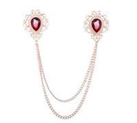 Spilla da Uomo Collare a catena da uomo con nappa e corpetto for camicia, colletto bottoni, spilla for(Rouge)