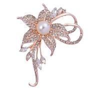 Spilla da uomo e da donna, con strass artificiali, adatta per danza di festa, banchetto di nozze, signore eleganti e ragazze, spille di Natale, da donna, in (oro rosa, taglia unica)