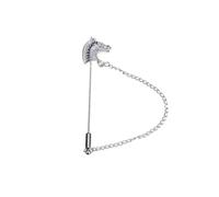 Spilla da Uomo Men's Suit Lapel Pin Temperament Jumper Female Brooch Chain per la Cappello Della Cravatta(Silver)