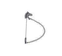 Spilla da Uomo Men's Suit Lapel Pin Temperament Jumper Female Brooch Chain per la Cappello Della Cravatta(Schwarz)
