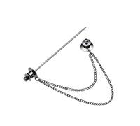 Spilla da Uomo Spilla da bavero a catena con nappa, fibbia for camicia, spilla una parola, for colletto(Schwarz)