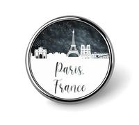 Spilla da viaggio con skyline di Parigi, Francia, monumento della città, ideale per zaini, giacche e souvenir.