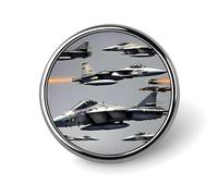 Spilla decorativa a forma di aereo da combattimento in lega di alluminio resistente, spilla rotonda leggera per camicie, giacche, cappelli, uniformi, 2,5 cm