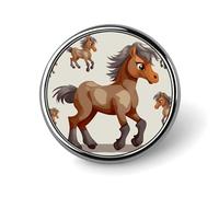 Spilla decorativa a forma di cavallo, in lega di alluminio resistente, leggera, per camicie, giacche, cappelli, uniformi, 2,5 cm