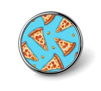 Spilla decorativa a forma di fetta di pizza azzurra, ideale per risvolto, cravatta, cappelli, giacche e camicie.