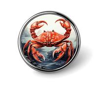 Spilla decorativa a forma di granchio rosso, ideale per risvolto, cravatta, cappelli, giacche e camicie.