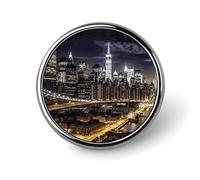Spilla decorativa a forma di New York, in lega di alluminio resistente, leggera, per camicie, giacche, cappelli, uniformi, 2,5 cm