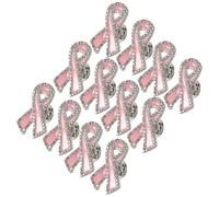 Spilla Decorativa a Nastro Rosa Zirconi 12 Pezzi per Donna | Lega Robusta, Colore Rosa, Facile da Applicare su Abiti e Borse, per Raccolte Fondi e Occasioni Speciali