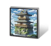 Spilla decorativa con architettura giapponese, spille da bavero alla moda per donne e uomini, spille divertenti per abiti, giacche, cappelli, zaini, borse, accessori per borse - Quadrata