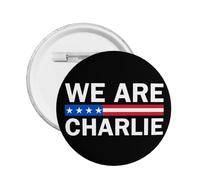 Spilla decorativa con distintivo rotondo "Giustizia per Charlie Kirk" di We Are Charlie Kirk, taglia piccola
