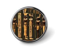 Spilla decorativa con geroglifici dell'antico Egitto, in lega di alluminio resistente, spilla rotonda leggera per camicie, giacche, cappelli, uniformi, 2,5 cm