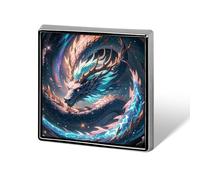 Spilla decorativa con il drago che vola, spille alla moda per donna e uomo, spille divertenti per abiti, giacche, cappelli, zaini, borse, accessori per borse - Quadrata