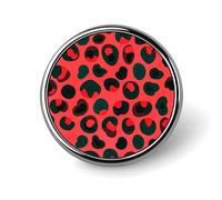 Spilla decorativa con motivo leopardato rosso, ideale per risvolto, cravatta, cappelli, giacche e camicie.