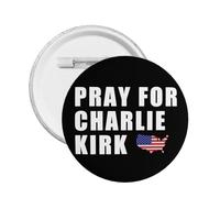Spilla decorativa con spilla rotonda con bottone e tributo commemorativo "Prega per Charlie Kirk" 1993-2025