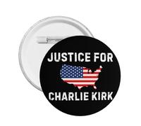Spilla decorativa con spilla rotonda con bottone "Justice For Charlie Kirk" e tributo commemorativo a Charlie 1993-2025
