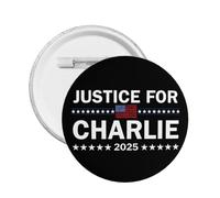 Spilla decorativa con spilla rotonda con bottone "Justice For Charlie Kirk" e tributo commemorativo a Charlie 1993-2025