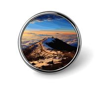 Spilla decorativa con tramonto sulla cima del Mauna Kea, ideale per risvolto, cravatta, cappelli, giacche e camicie.