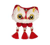 Spilla decorativa da appendere per il capodanno cinese, design tradizionale con lingotto di leone, 6,5 cm, decorazione natalizia per la casa per soggiorno e camera da letto, 1, Plastica