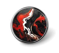 Spilla decorativa in marmo nero e rosso, ideale per risvolto, cravatta, cappelli, giacche e camicie.