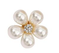 Spilla decorativa in miniatura a forma di farfalla o fiore, con perle scintillanti e strass, per abiti, perle, fiore, Misura unica, come descritto