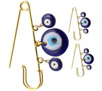 Spilla Decorativa Malocchio Blu 3 Pezzi in Lega e Resina | Non Facile da Deformare, Abbinare gli Outfit Quotidiani, Sicura sulla Pelle, Regalo per Amici e Genitori