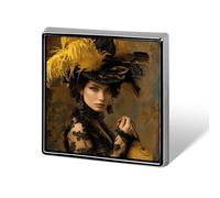 Spilla decorativa per cappello con piuma gialla, spille alla moda per donna e uomo, spille divertenti per abiti, giacche, cappelli, zaini, borse, accessori per borse - Quadrata