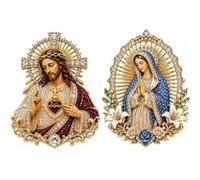 Spilla Del Sacro Cuore Di Gesù Spilla Del Sacro Cuore Di Gesù Da 2 Pezzi, Cattolica, E Della Vergine Maria(Mix)