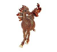 Spilla delicata con strass a forma di cavallo, in metallo, per cappotti o abiti formali, da indossare tutti i giorni, gioiello in lega, Misura unica, come descritto
