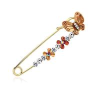 Spilla delicata per donne e uomini, a forma di farfalla, a forma di fiore, con strass, scialle, bavero, spilla a olio, gioiello regalo - Ai084-B Design elegante e intelligente