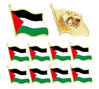 Spilla della Palestina|Distintivo della Palestina, Spilla in metallo da 10 pezzi, Distintivo gratuito da 0, 8x1, 12 pollici per donne e uomini, Bracciale smaltato con risvolto