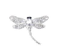 Spilla Delle Signore Eleganti spille a forma di libellula, squisite in cristallo verde e rosso con ali in lega, delicati accessori floreali(Color 7)