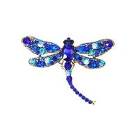 Spilla Delle Signore Eleganti spille a forma di libellula, squisite in cristallo verde e rosso con ali in lega, delicati accessori floreali(Color 4)