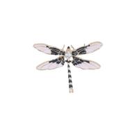 Spilla Delle Signore Eleganti spille a forma di libellula, squisite in cristallo verde e rosso con ali in lega, delicati accessori floreali(Color 16)