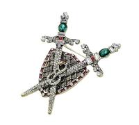 Spilla Delle Signore Spilla con scudo e spada, spilla vintage grande serpente, da cappotto for donne uomini