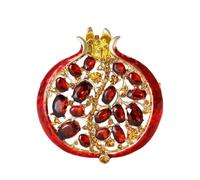 Spilla Delle Signore Spille a forma di melograno con strass for donna, spille a frutta e piante in smalto, accessori casual for feste(Color 1)