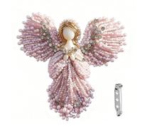 Spilla di angelo di perle fatte a mano, elegante spilla di gioielli ad ala d'angelo con perla per donne, abbraccia un tocco di eleganza divina, regalo di ricordo spirituale per abbiglia Brooch-B 2PCS