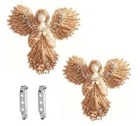Spilla di angelo di perle fatte a mano, elegante spilla di gioielli ad ala d'angelo con perla per donne, abbraccia un tocco di eleganza divina, regalo di ricordo spirituale per abbiglia Brooch-D 3PCS