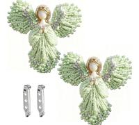 Spilla di angelo di perle fatte a mano, elegante spilla di gioielli ad ala d'angelo con perla per donne, abbraccia un tocco di eleganza divina, regalo di ricordo spirituale per abbiglia Brooch-C 2PCS