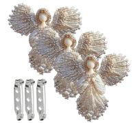 Spilla di angelo di perle fatte a mano, elegante spilla di gioielli ad ala d'angelo con perla per donne, abbraccia un tocco di eleganza divina, regalo di ricordo spirituale per abbiglia Brooch-A 2PCS