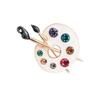 Spilla di arte smaltata con strass di cristallo elegante tela unisex lega di zinco gioielli per donne uomini accessori moda elegante petto pin, Misura unica, come descritto