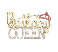Spilla di compleanno da donna, in metallo, con strass, corona regina, spilla per donne e ragazze, spilla rotonda con fibbia per feste di nozze e compleanno, Lega di acciaio, Senza pietra